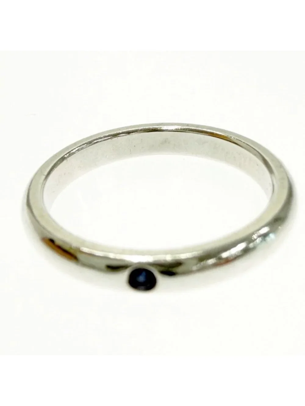 Tiffany & Co Silver Stacking Band Ring Blue